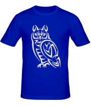 Мужская футболка Сова кельтский орнамент (свет) фото