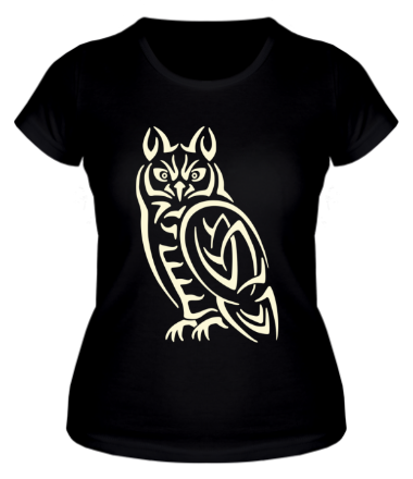 Женская футболка Сова кельтский орнамент (свет)