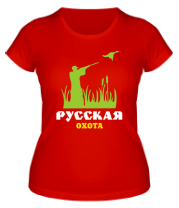 Женская футболка Русская охота (утки) фото