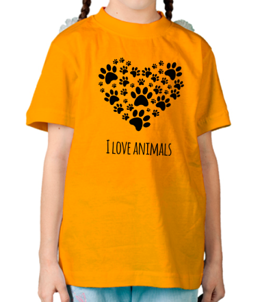 Детская футболка Я люблю животных