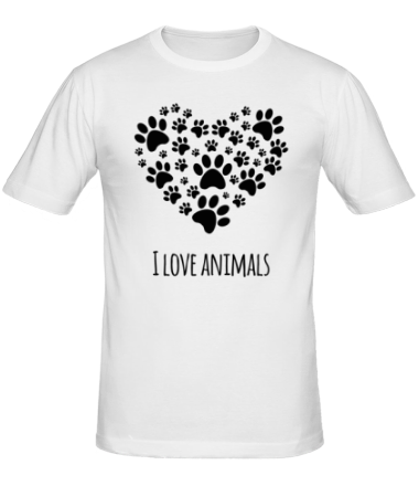 Мужская футболка Я люблю животных