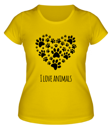 Женская футболка Я люблю животных