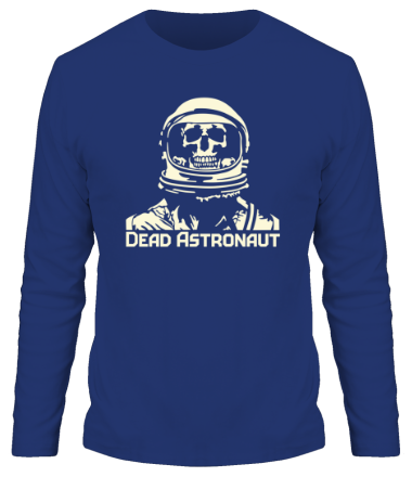 Мужская футболка длинный рукав Мертвый космонавт (свет)