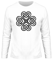 Мужская футболка длинный рукав Клевер из кельтских узоров фото