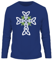 Мужская футболка длинный рукав Крест из кельтских узоров фото