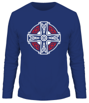 Мужская футболка длинный рукав Кельтский крест с узорами фото