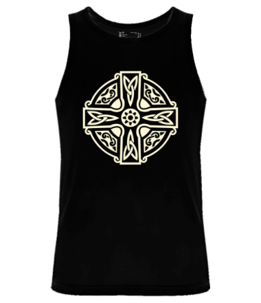 Мужская майка Кельтский крест с узорами (свет)