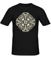 Мужская футболка Кельтский крест с узорами (свет) фото
