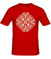 Мужская футболка Кельтский крест с узорами (свет) фото