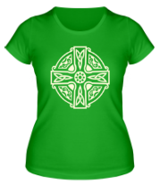 Женская футболка Кельтский крест с узорами (свет) фото