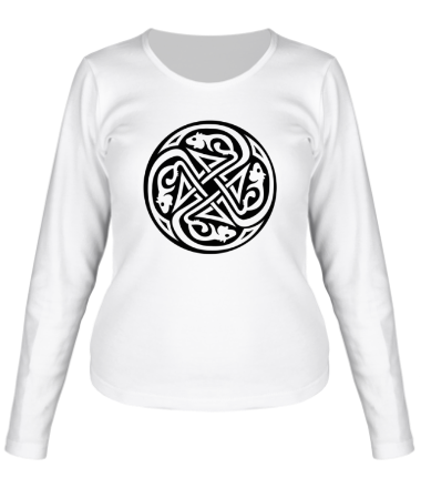 Женская футболка длинный рукав Крысы кельтский круг