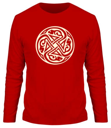 Мужская футболка длинный рукав Крысы кельтский круг (свет)