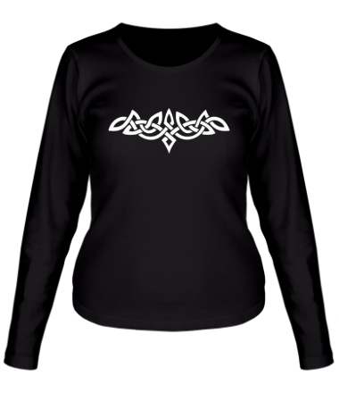 Женская футболка длинный рукав Тату кельтский узор