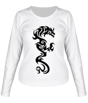 Женская футболка длинный рукав Дракон татуировка фото