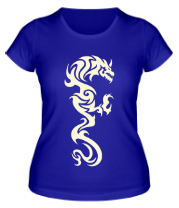 Женская футболка Дракон татуировка (свет) фото