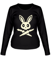 Женская футболка длинный рукав Кролики пираты (свет) фото