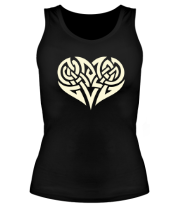 Женская майка борцовка Кельтские узоры в форме сердца (свет) фото