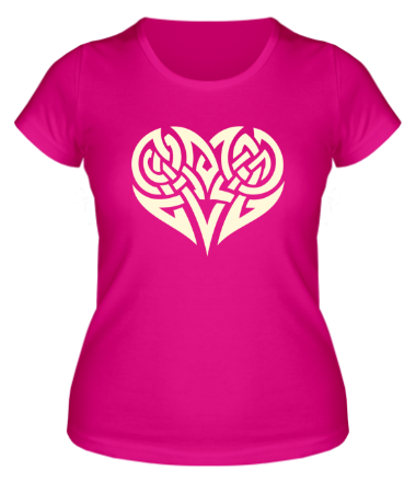 Женская футболка Кельтские узоры в форме сердца (свет)