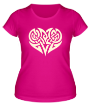 Женская футболка Кельтские узоры в форме сердца (свет) фото