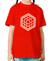 Детская футболка 3D куб (свет) фото
