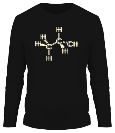 Мужская футболка длинный рукав Химическая формула (свет)