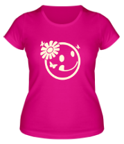 Женская футболка Бабочки цветочки (свет) фото