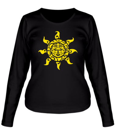 Женская футболка длинный рукав Рисунок солнца