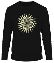 Мужская футболка длинный рукав Психоделическое солнце (свет) фото
