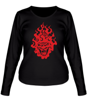 Женская футболка длинный рукав Огненный демон фото