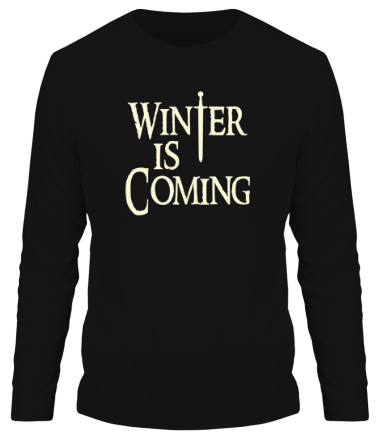 Мужская футболка длинный рукав Winter is coming (свет)