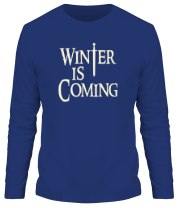 Мужская футболка длинный рукав Winter is coming (свет) фото