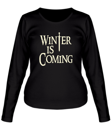 Женская футболка длинный рукав Winter is coming (свет)