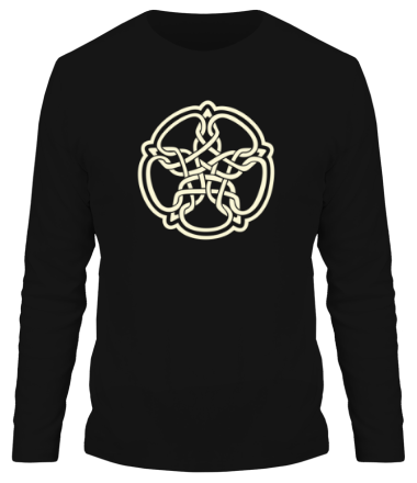 Мужская футболка длинный рукав Звезда из кельтских узоров (свет)