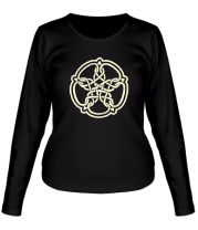 Женская футболка длинный рукав Звезда из кельтских узоров (свет)