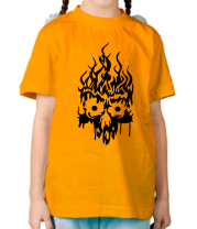 Детская футболка Огненный череп фото
