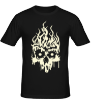 Мужская футболка Огненный череп (свет) фото