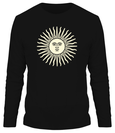Мужская футболка длинный рукав Солнечный диск (свет)