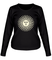 Женская футболка длинный рукав Солнечный диск (свет)