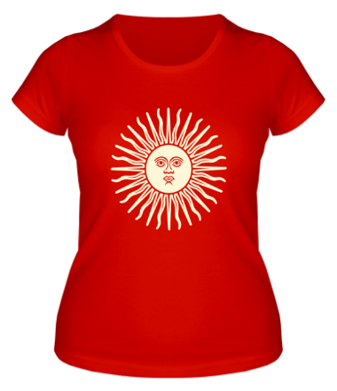 Женская футболка Солнечный диск (свет)