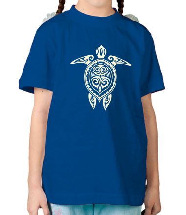 Детская футболка Морская черепаха узор (свет)