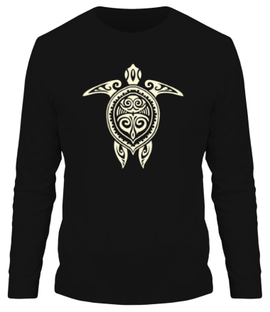 Мужская футболка длинный рукав Морская черепаха узор (свет)