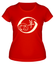 Женская футболка Китайский год овцы (свет) фото