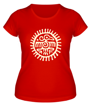 Женская футболка Ацтекские узоры - птица (свет)