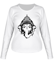 Женская футболка длинный рукав Бог Ганеша