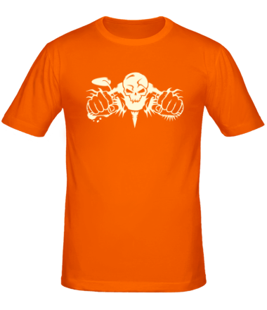 Мужская футболка Скелет мотоциклист (свет)