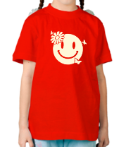Детская футболка Улыбка бабочки цветочки (свет) фото