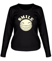 Женская футболка длинный рукав SMILE (свет) фото