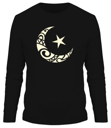 Мужская футболка длинный рукав Исламский символ (свет)