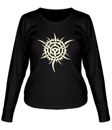 Женская футболка длинный рукав Узор шипованная звезда (свет)