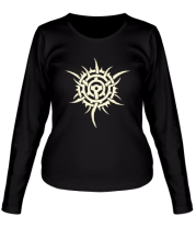 Женская футболка длинный рукав Узор шипованная звезда (свет) фото